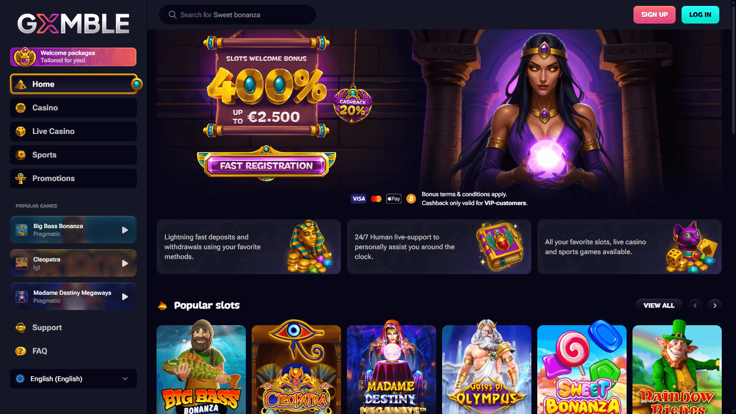 Gxmble Casino Desktop screenshot