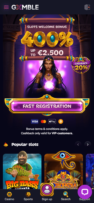 Gxmble Casino Mobile screenshot